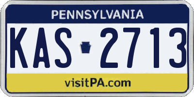 PA license plate KAS2713