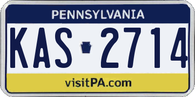 PA license plate KAS2714