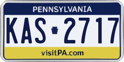 PA license plate KAS2717