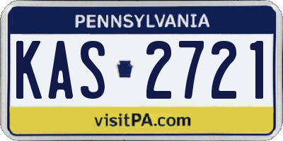 PA license plate KAS2721