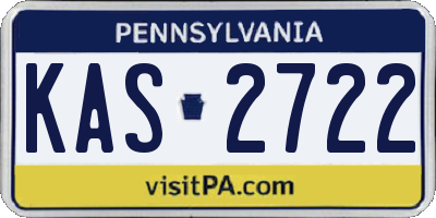 PA license plate KAS2722