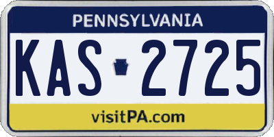 PA license plate KAS2725