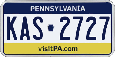 PA license plate KAS2727