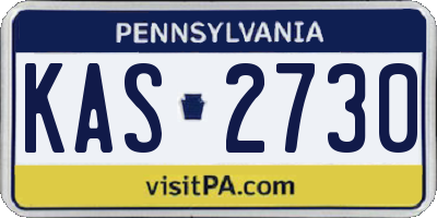 PA license plate KAS2730