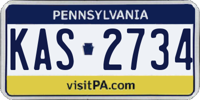 PA license plate KAS2734