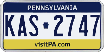 PA license plate KAS2747
