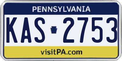 PA license plate KAS2753
