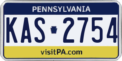 PA license plate KAS2754