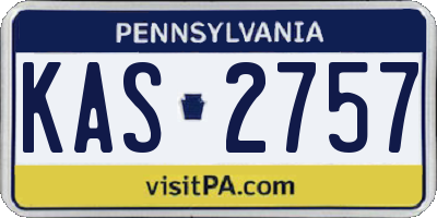 PA license plate KAS2757