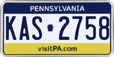 PA license plate KAS2758