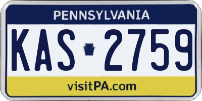 PA license plate KAS2759