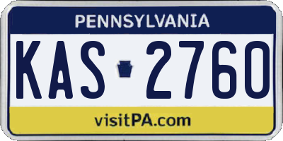 PA license plate KAS2760