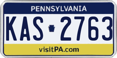 PA license plate KAS2763