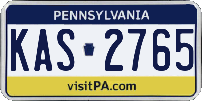 PA license plate KAS2765