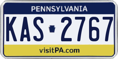 PA license plate KAS2767