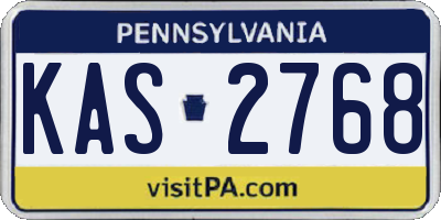 PA license plate KAS2768