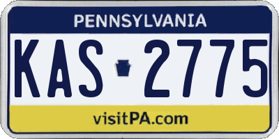 PA license plate KAS2775
