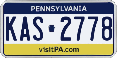 PA license plate KAS2778