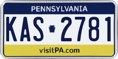 PA license plate KAS2781