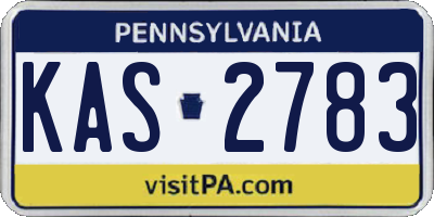 PA license plate KAS2783