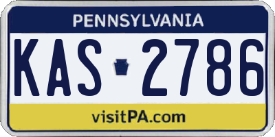 PA license plate KAS2786
