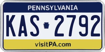 PA license plate KAS2792