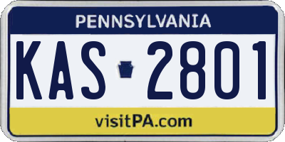 PA license plate KAS2801