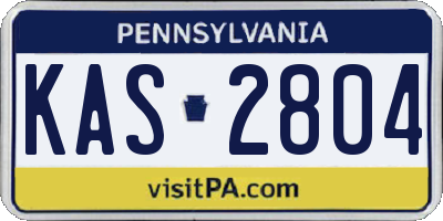 PA license plate KAS2804