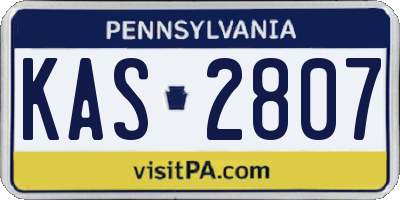 PA license plate KAS2807