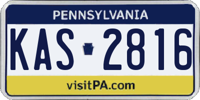 PA license plate KAS2816