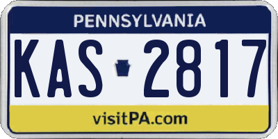 PA license plate KAS2817