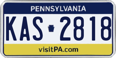 PA license plate KAS2818