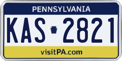 PA license plate KAS2821