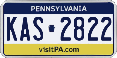PA license plate KAS2822