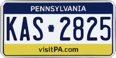 PA license plate KAS2825