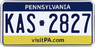 PA license plate KAS2827