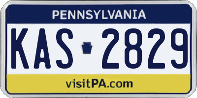 PA license plate KAS2829