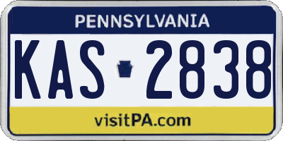 PA license plate KAS2838