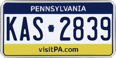 PA license plate KAS2839