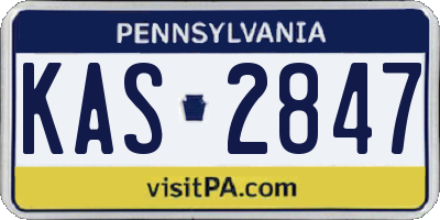 PA license plate KAS2847