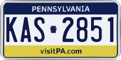 PA license plate KAS2851