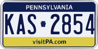 PA license plate KAS2854