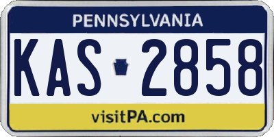 PA license plate KAS2858