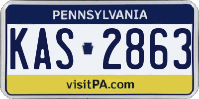 PA license plate KAS2863
