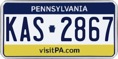 PA license plate KAS2867