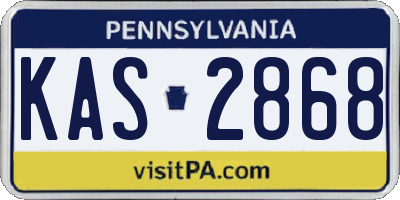 PA license plate KAS2868