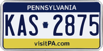 PA license plate KAS2875