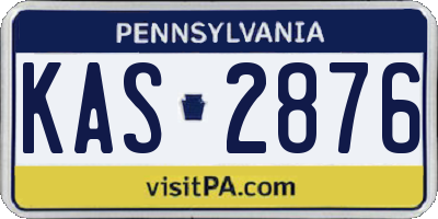 PA license plate KAS2876