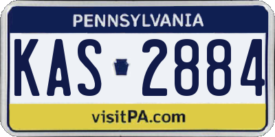 PA license plate KAS2884