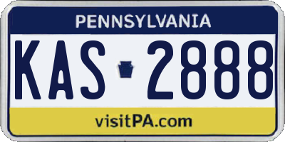 PA license plate KAS2888